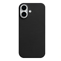 Клип-кейс (накладка) LLC Kevlar для Apple iPhone 17 кевлар (арамид), чёрно-серый
