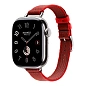 Умные часы Apple Watch Hermes Series 11 42mm GPS + Cellular Silver Titanium Case Rouge Grenat/Vermillon Single Tour Twill Jump Attelage Strap (with Orange Hermès Sport band)