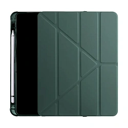 Чехол-книжка c отделением под стилус Smart Case для Apple iPad 10.9 (2022) / Apple iPad 11 (2025) силикон, тёмно-зелёный