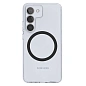 Клип-кейс (накладка) Clear Frame MagSafe для Samsung Galaxy S24 Ultra пластик, силикон, прозрачный с чёрной рамкой
