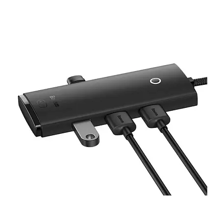 Адаптер-разветвитель для компьютера Baseus Lite Series / Airjoy USB-A HUB 1 m (4в1) чёрный - 2