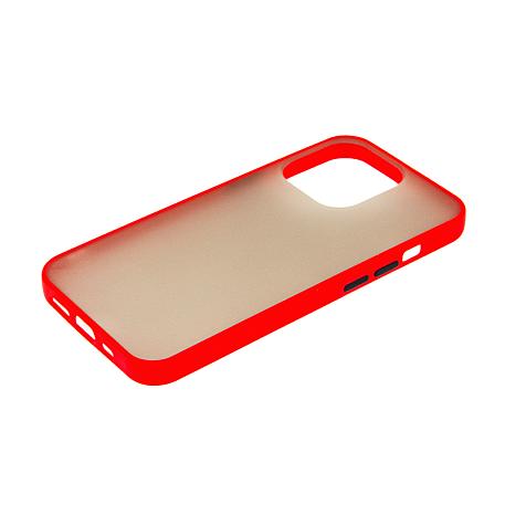 Клип-кейс (накладка) Shell для Apple iPhone 13 Pro пластик, затемнённый с красной рамкой - 3