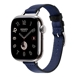 Умные часы Apple Watch Hermes Series 11 42mm GPS + Cellular Silver Titanium Case Navy/Noir Single Tour Twill Jump Attelage Strap
