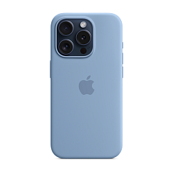 Клип-кейс (накладка) Apple Silicone Case MagSafe для Apple iPhone 15 Pro силикон, Winter Blue