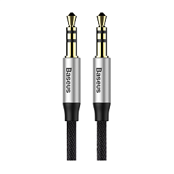 Аудиокабель Baseus Yiven M30 (3.5mm mini Jack to 3.5mm mini Jack) 1.5 м, чёрный с серым