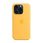 Клип-кейс (накладка) Silicone Case MagSafe для Apple iPhone 15 Pro силикон, жёлтый