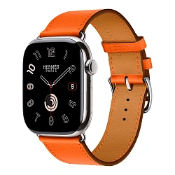 Умные часы Apple Watch Hermes Series 11 46mm GPS + Cellular Silver Titanium Case Orange Single Tour Strap