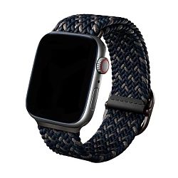 Плетёный монобраслет UNIQ Aspen для Apple Watch 44 / 45 / 46 / 49mm нейлон "синий обсидиан"