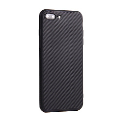 Клип-кейс (накладка) для Apple iPhone 7 Plus / 8 Plus силикон, чёрный под карбон