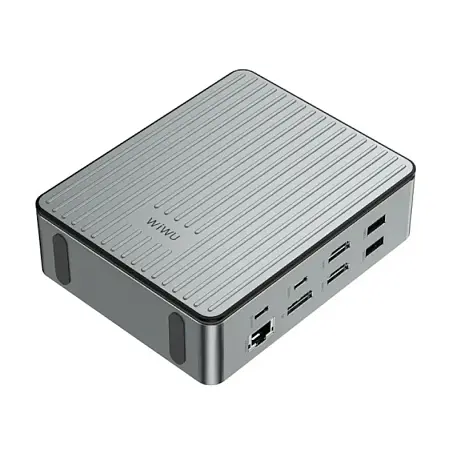 Док-станция WIWU Matrix 16 in 1 (Type-C) (Уценка) серый (хорошее состояние, потертости, скол на рамке) - 4