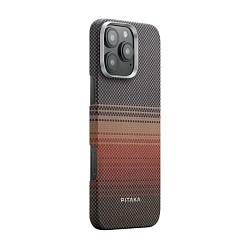Клип-кейс (накладка) Pitaka Tactile Woven Case для Apple iPhone 16 Pro кевлар (арамид), "закат"