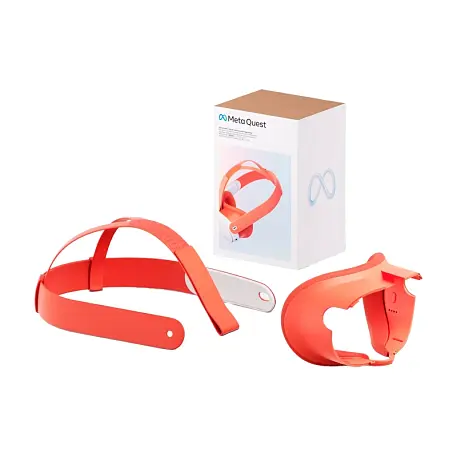 Лицевая накладка Oculus Facial Interface and Head Strap для Oculus Quest 3 ткань, силикон, оранжевый - 2
