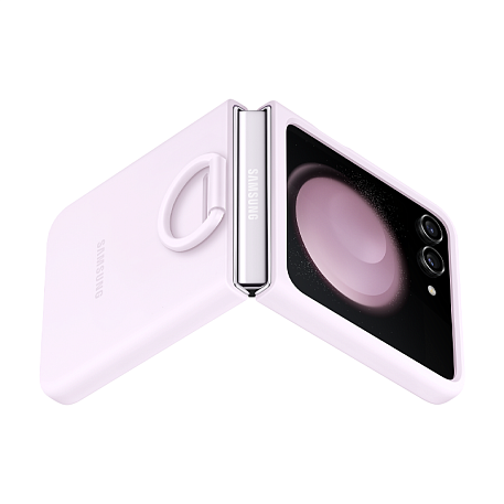 Клип-кейс (накладка) Samsung Silicone Case with Ring для Samsung Galaxy Z Flip 5 силикон, лавандовый - 5
