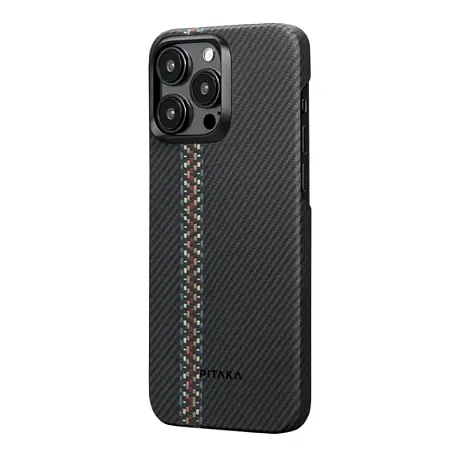 Клип-кейс (накладка) Pitaka Fusion Weaving MagEZ Case 4 для Apple iPhone 15 Pro (Уценка) "рапсодия" (хорошее состояние, точка на чехле) - 2