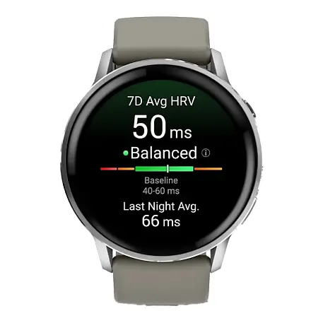 Умные часы Garmin Venu 4 45mm серебристый (серый ремешок) - 2