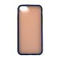 Клип-кейс (накладка) Shell для Apple iPhone 7 / 8 / SE 2020 / 2022 пластик, затемнённый с синей рамкой