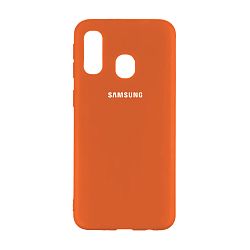 Клип-кейс (накладка) Silicone cover для Samsung Galaxy A40 силикон, морковный