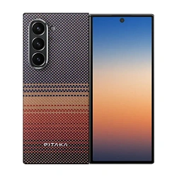 Клип-кейс (накладка) Pitaka MagEZ Case 5 для Samsung Galaxy Z Fold 6 кевлар (арамид), "закат"