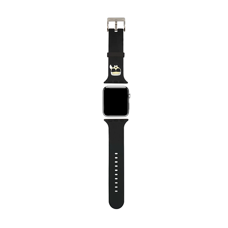 Ремешок CG Mobile Lagerfeld Karl Head для Apple Watch 44 / 45 / 46 / 49mm силикон (Уценка) чёрный (отличное состояние, повреждена упаковка) - 3