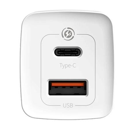 Сетевое зарядное устройство Baseus GaN Lite C+U 65 Вт белый - 3