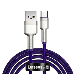 Дата-кабель Baseus Cafule Series Metal 66W Type-C 1 м, фиолетовый