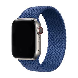 Плетёный монобраслет для Apple Watch 38 / 40 / 41 / 42mm силиконовый эластомер "атлантический синий"