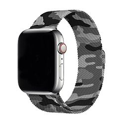 Браслет Миланский сетчатый для Apple Watch 38 / 40 / 41 / 42mm сталь (Камуфляж) серый