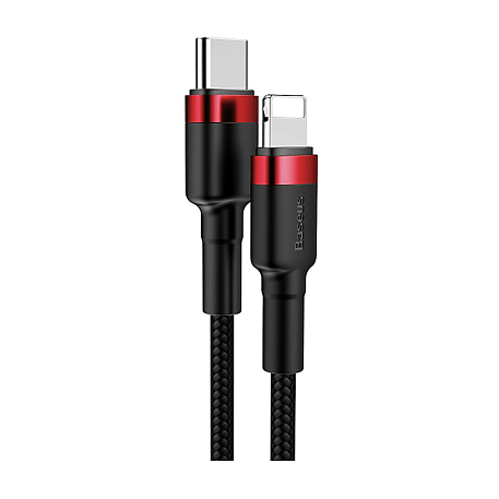 Дата-кабель Baseus Cafule Type-C to Lightning 1 м, чёрный с красным - 4
