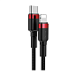 Дата-кабель Baseus Cafule Type-C to Lightning 1 м, чёрный с красным - 4