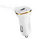Автомобильное зарядное устройство + кабель Lightning Hoco Z14 18 Вт, белый - 1