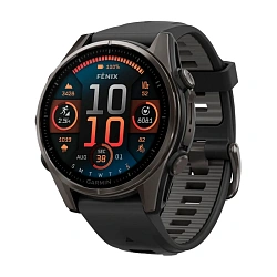 Умные часы Garmin Fenix 8 43mm угольно-чёрный (пепельно-серый ремешок)
