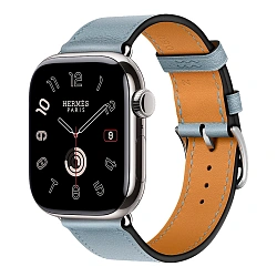 Умные часы Apple Watch Hermes Series 11 42mm GPS + Cellular Silver Titanium Case Bleu Lin Single Tour Strap