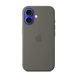 Клип-кейс (накладка) Silicone Case MagSafe для Apple iPhone 16 силикон, серый