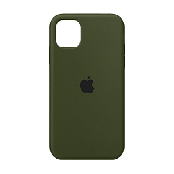 Клип-кейс (накладка) Apple Silicone Case закрытый для Apple iPhone 11 силикон, тёмно-оливковый