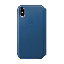 Чехол-книжка Apple Leather Folio для Apple iPhone X кожа, Blue Cobalt