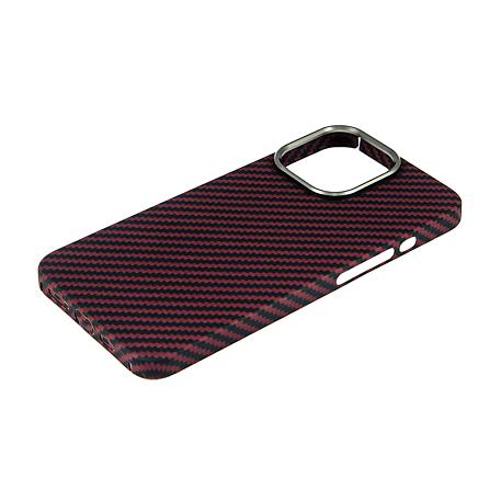 Клип-кейс (накладка) K-DOO Kevlar для Apple iPhone 14 Pro кевлар, чёрно-фиолетовый (полоска) - 3