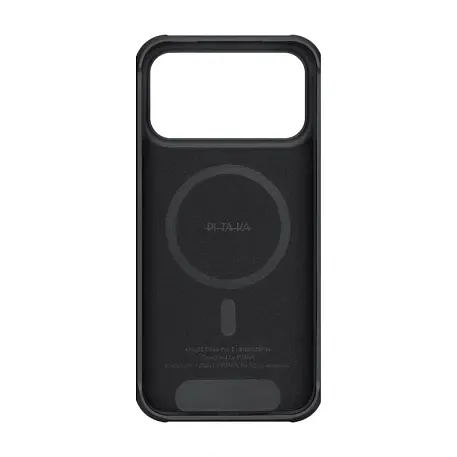 Клип-кейс (накладка) Pitaka Aramid ProGuard Case для Apple iPhone 17 Pro кевлар (арамид), чёрно-серый (узкая полоска) (KI1701MGP) - 2