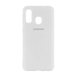 Клип-кейс (накладка) Silicone cover для Samsung Galaxy A40 силикон, белый