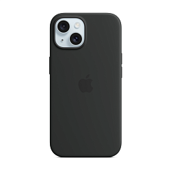 Клип-кейс (накладка) Apple Silicone Case MagSafe для Apple iPhone 15 силикон, Black