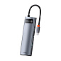 Адаптер-разветвитель для компьютера Baseus Metal Gleam Series/Starjoy (USB3.0+HDMI+PD+RJ45+SD/TF) (8в1) серый - 2