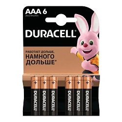Батарейка Duracell Basic AAA LR03-6BL, 6шт