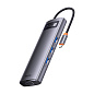 Адаптер-разветвитель для компьютера Baseus Metal Gleam Series/Starjoy (USB3.0+PD+HDMI+SD/TF+VGA) (8в1) серый - 2
