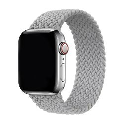 Плетёный монобраслет для Apple Watch 44 / 45 / 46 / 49mm силиконовый эластомер серый