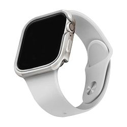 Чехол-бампер UNIQ Valencia для Apple Watch 44mm алюминий, серебристый