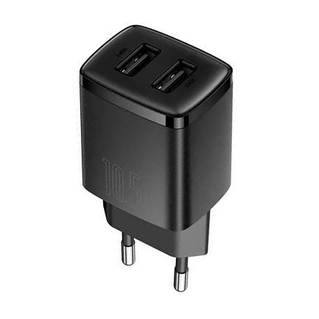Сетевое зарядное устройство Baseus Compact Dual U 10.5 Вт чёрный - 3