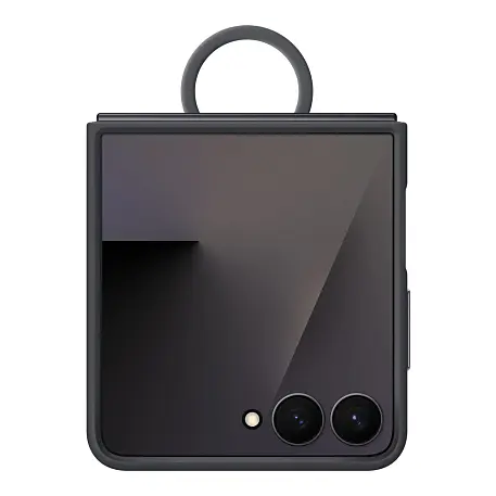 Клип-кейс (накладка) Samsung Silicone Case with Ring для Samsung Galaxy Z Flip 7 силикон, поликарбонат, чёрный - 2