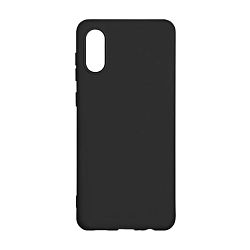 Клип-кейс (накладка) Silicone cover (без лого) для Samsung Galaxy A02 силикон, чёрный