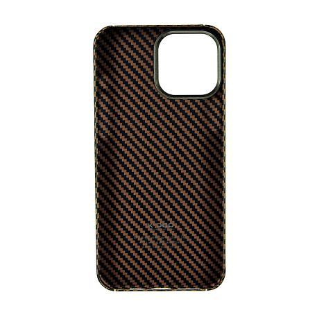 Клип-кейс (накладка) K-DOO Kevlar для Apple iPhone 13 Pro Max кевлар, чёрно-коричневый (полоска) - 2