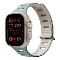 Ремешок Native Union Active Band для Apple Watch 38 / 40 / 41 / 42mm силикон зелёный, серый