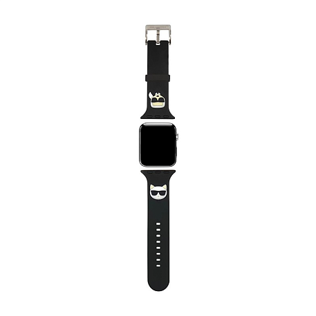 Ремешок CG Mobile Lagerfeld Karl and Choupette Head для Apple Watch 38 / 40 / 41 / 42mm силикон чёрный - 3